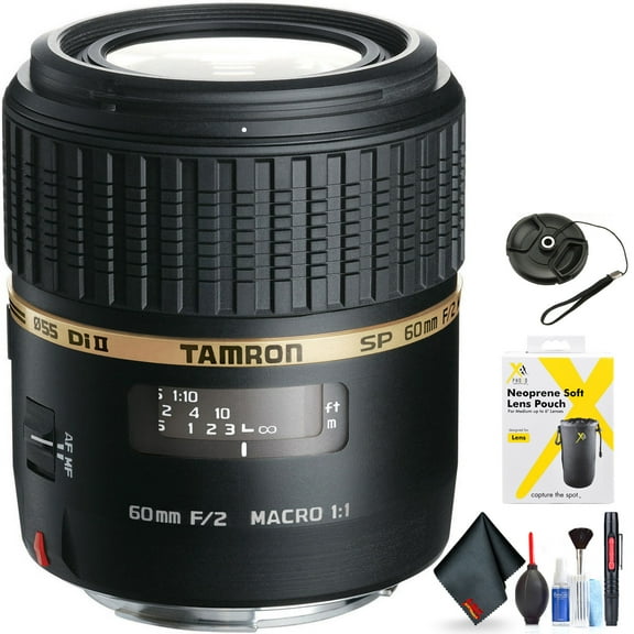 Tamron SP 60mm f/2 Di II 1:1 Macro Lens for Sony A for Sony A Mount Accessories (International Model with 2 Year Warra
