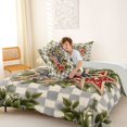 thumbnail image 4 of Manfei Stars American Flag Queen Comforter Set,Green Leaf Checkered Comforter Sets Queen,Green Gray,Light Gray Reversible,3 Pieces,1 Comforter and 2 Pillowcases, 4 of 7