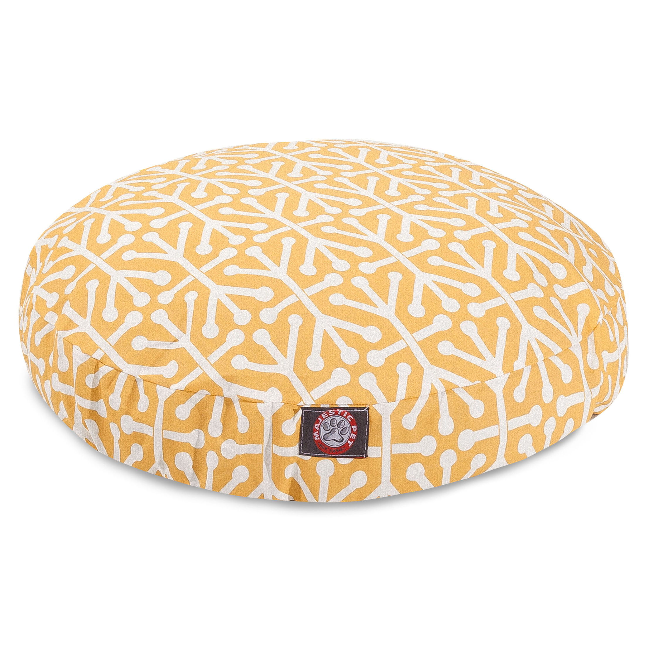 Majestic Pet Aruba Round Dog Bed Treated Polyester Removable Cover Citrus Large 42 x 42 x 5