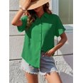 thumbnail image 2 of Zeagoo Button Down Shirts for Women Short Sleeve Trendy Lightweight Summer Tops Collar Work Blouse, 2 of 6