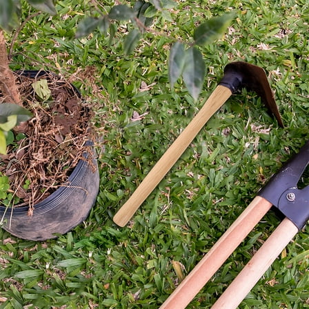 2 Pcs Replacement Handle for Hoe Shovel Handles Garden Work Beige