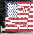 thumbnail image 4 of Ambesonne American Flag Shower Curtain, Martial World, 69"Wx75"L, Navy Red, 4 of 5