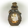 thumbnail image 4 of Alpine Corporation 21"H Indoor/Outdoor Snowman Statue Decoration with Carved Wood Look and LED Lights , Christmas Decoration, 4 of 13