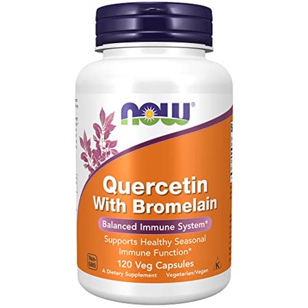 NOW Supplements Quercetin with Bromelain Balanced Immune System  Pineapple  120 Veg Capsules
