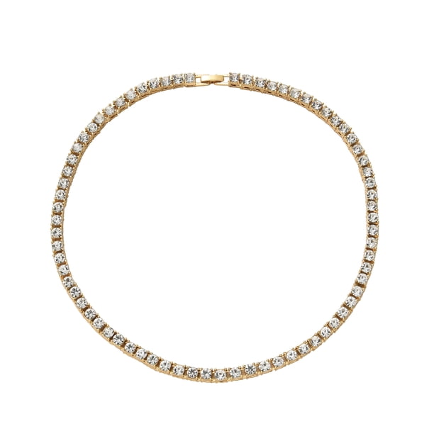 Collar de joyería de tenis de diamantes de una sola fila de 5 mm, pulsera de joyería de hip-hop de aleación para hombres y mujeres de nicho europeo y americano