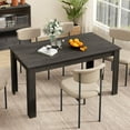 thumbnail image 2 of Black Dining Table for 6, Farmhouse 63’’ Rectangular Table with L Shaped Legs, Wood Kitchen & Dining Room Tables, Large Dinner Table for Dining Room, Kitchen, Restaurant (Black), 2 of 18