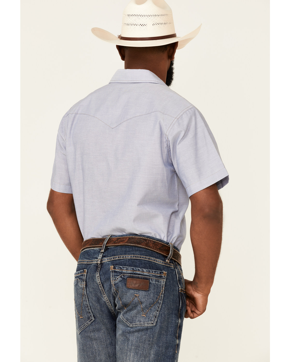 Wrangler Chambray Short Sleeve Work - Mens Shirt  - 1070131Mw - image 4 of 4