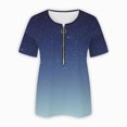 thumbnail image 4 of Hauts d'Été Grande Taille à Manches Courtes pour Femmes Mode Décontractée Confortable Col en V Zip Imprimé Blouse à Manches Courtes Col en V T-Shirt Femmes en Solde, 4 of 5