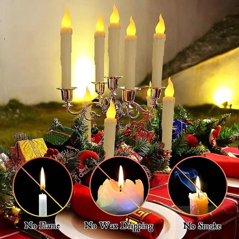 Party Decor, Harry Potter Floating LED Candles Flameless with Magic Wand Remote Control, Christmas Gifts Halloween Decorations for Home Church Party