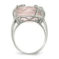 thumbnail image 2 of Sterling Silver Rhodium-plated Rose Quartz/White Sapphire Ring, 2 of 5