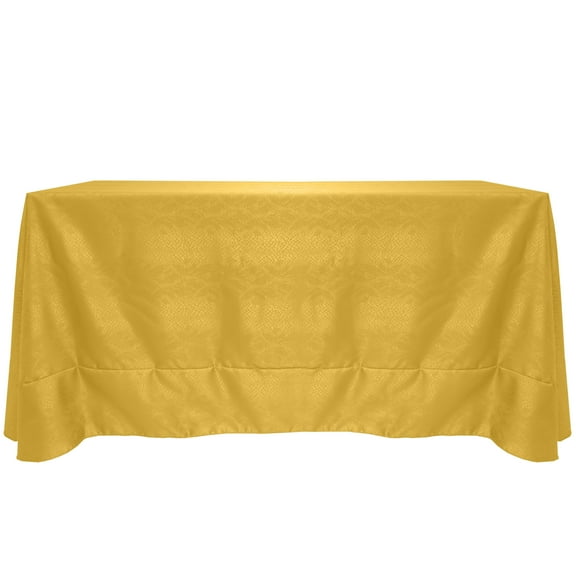 Ultimate Textile (2 Pack) Damask Kenya 108 x 108-Inch Square Tablecloth - Home Dining Collection - Snakeskin Jacquard Design, Flax Gold