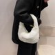 thumbnail image 5 of Bolsa de hombro pequeños de felpa de color puro para mujer, de mano esponjosos para las axilas (blanco) Likrtyny Para Estrenar, 5 of 9
