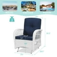thumbnail image 4 of MEETWARM Patio Wicker Rocking Glider Set, All-Weather Outdoor Rattan Patio Rocking Chairs of 2, Patio Conversation Set with Thickened Cushions for Porch Garden & Backyard, White Wicker/Navy, 4 of 7