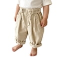 thumbnail image 5 of Huanglei Boys And Girls Solid Color Casual Pants With Slant Pockets Comfortable Kids Cropped Trousers For Play And Everyday Wear Toddler Boy Pants ,12-18 Months ,Yellow, 5 of 5