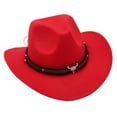 thumbnail image 5 of Segolike Western Cowboy Hat Wide Brim Hat Events Summer Children Fishing Camping Decorative Photo Props Performance Cap Outdoor Cowgirl Hat Disco Hat Red, 5 of 8