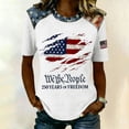 thumbnail image 2 of CIENVNSTG Women's 250th USA Anniversary Shirts-Patriotic Graphic Denim Tops Short Sleeve Crew Neck Flag T-Shirt for Casual Wear White 2XL, 2 of 4