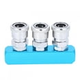 thumbnail image 3 of Small Quick Connect Socket, Pneumatic Connector Aluminum Alloy Manifold Fitting, Disconnect Tools For Air Compressor, 3 of 8