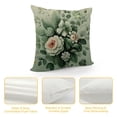 thumbnail image 4 of Autua Flowers Bouquet Green Leaves Graphic Decorative Throw Pillow Cover for Home Couch Living Room Bed Sofa - Aesthetic Decorative 1PC Pillow Case 22x22in, 4 of 5
