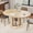 Natural-oak, variant on WARAYZ 43.3"-59" Round Extendable Dining Table with Hidden Leaf & Storage Shelf, Space-Saving Kitchen Table for 2-8 People, Grey