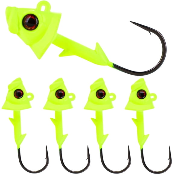 Swimbait Jig Head with Realistic Fish Head- 1/4oz- Chartreuse