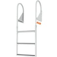 thumbnail image 1 of VEVOR Dock Ladder, Flip-Up 3 Steps, 350 lbs Load Capacity, Aluminum Alloy Pontoon Boat Ladder with 2'' Wide Step & Nonslip Rubber Mat, Easy to Install for Ship/Lake/Pool/Marine Boarding, 1 of 9