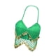 thumbnail image 3 of Conjunto de top corto con lentejuelas y camiseta sin mangas para mujer, ideal para festivales, actuaciones, discotecas y fiestas. Verde, 3 of 9