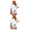 thumbnail image 4 of Qarigey Blusa informal para mujer, camisa para niñas, Club, playa, vacaciones, viajes, transpirable, básica, para el hogar, ropa Type4 NO4, 4 of 6