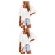 thumbnail image 2 of Blusa de mujer Minnieouse de manga corta plisada estampada pulóver camisa playa vacaciones primavera verano, 2 of 6