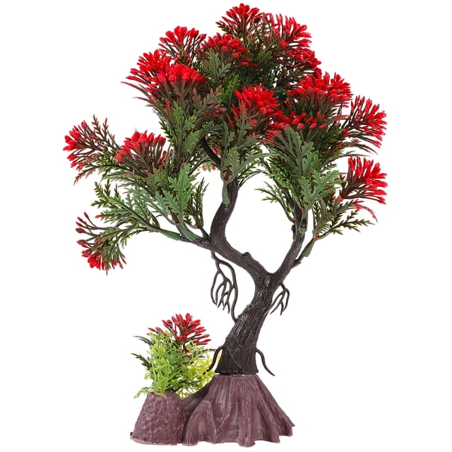Shisuyan Fish Tank Decoration Fake Small Artificial Tree Ornament Landscaping Plastic Plant Decoration