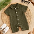 thumbnail image 2 of Curenmufel Boy Romper Baby Boy Shirt Romper Summer Infant Clothes 0 3 6 9 12 18 24 Months (Green,3-6 Months), 2 of 4