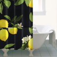 thumbnail image 5 of Yellow Lemon Lover Shower Curtain 36x72, Fresh Fruit Floral Print, Summer Bright Bathroom Decor, Includes Hooks, 5 of 5