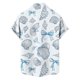 thumbnail image 5 of Blusa y camisa de manga corta con cuello vuelto para hombre, blusa informal de moda con cuello vuelto, blusa estampada de manga corta con botones, blusa de poliéster para hombre, 5 of 6