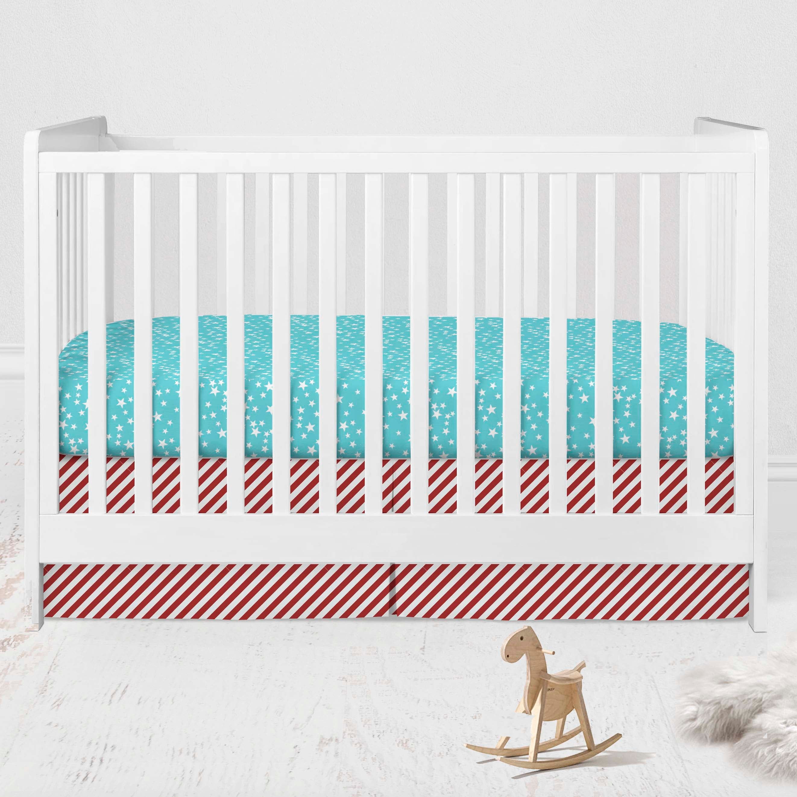 Bacati - Airspace 10-Piece Crib Bedding Set with Two Crib Sheets - Aqua/Navy/Green/Red Boys