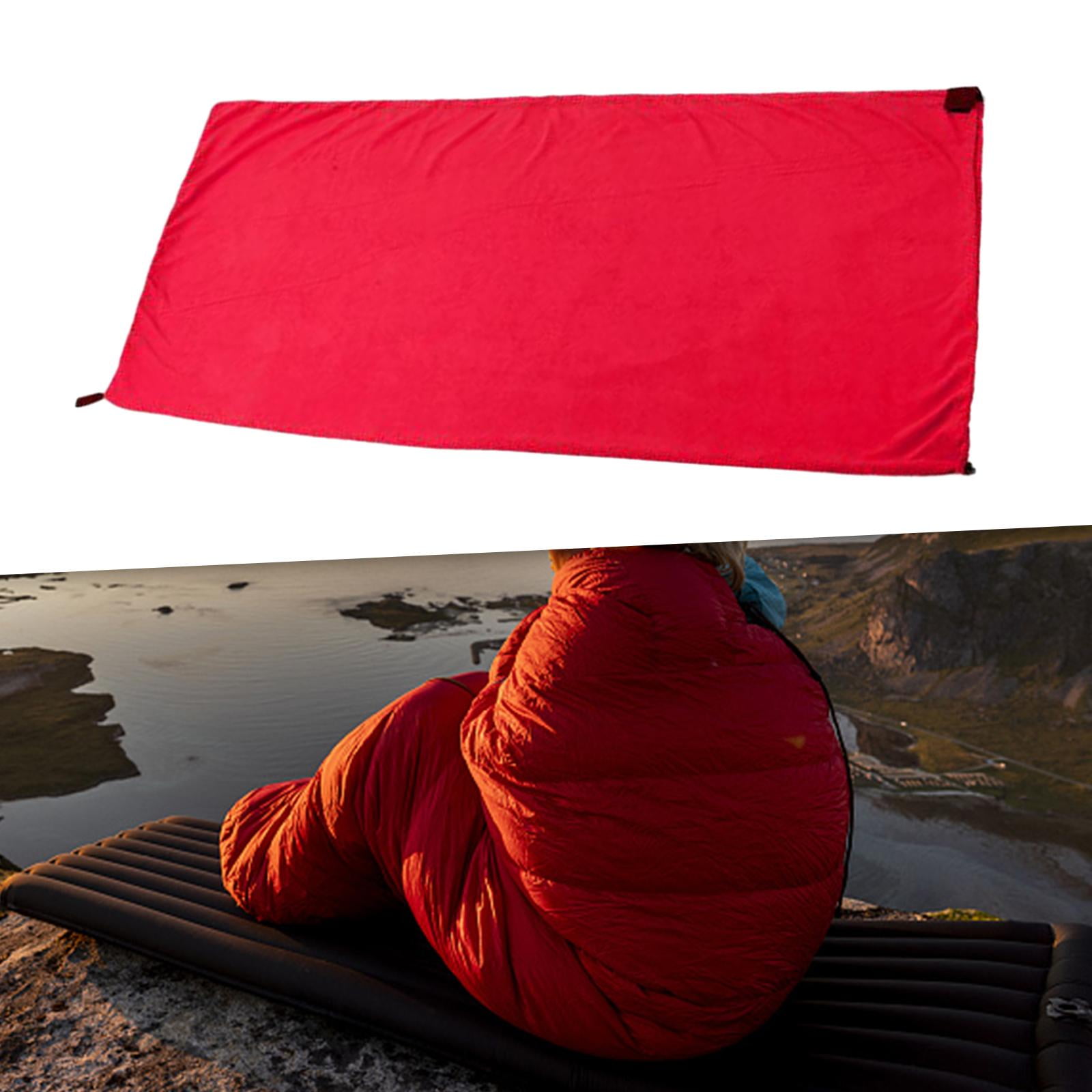 Sac De Couchage Velours 2 En 1 – 180x80 Cm, 650 G – Doublure Ou Couverture – Machine Lavable – Chameau/gris/bleu – Camping, Voyage, Maison