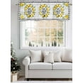 thumbnail image 5 of Summer Window Valances for Kitchen, Lemon Floral Fruit Wood Grain Buffalo Plaid Rod Pocket Valances Windows Treatments Curtains for Living Room Bathroom Bedroom Decoration 42" x 12", 5 of 9