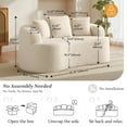 thumbnail image 2 of COOLHUT 65" 3 Seater Sofa Couch, Plush Floor Sofa Couch with Cozy Cushions & 3 Pillows, Curved Back Teddy Fabric Sofa for Living Room, Small Space, Beige (Sofa-in-a-Box), 2 of 10