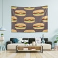 thumbnail image 5 of Fast Food Hamburger Tapestry Wall Hanging Tapestries Happy Colorful Hippie Psychedelic Art Polyester Carpet Wall Decorative for Living Room Bedroom 90x60inch Gift Decor, 5 of 7
