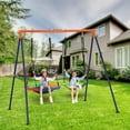 thumbnail image 7 of Jojoka 32" Outdoor Heavy-Duty Metal Frame Saucer Swing Set, 2 Seats, 7 of 7