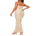 thumbnail image 2 of PENGXIANG Women Cutout Backless Bodycon Bandeau Tube Dress Ruffle Printed Maxi Long Dresses, 2 of 6