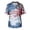 Light Blue, variant on Patriotic America 250th Anniversary Scrub Top for Men 4th of July Stars and Stripes V-Neck Nurse Uniform
