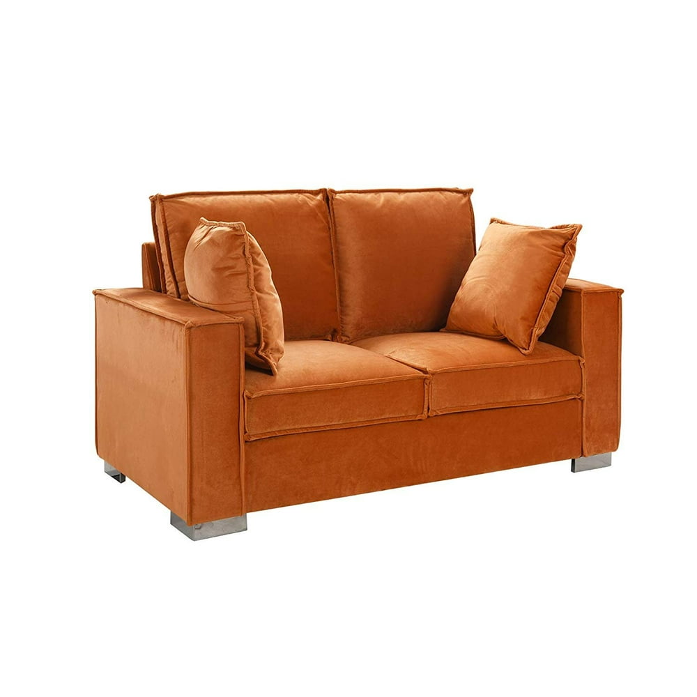 Classic Brush Microfiber Sofa, Small Space Loveseat Couch