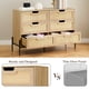 thumbnail image 1 of Cajonera de Ratán Natural, 47.2", 6 Cajones, Estilo Rústico con Patas Metálicas, Organizador Moderno para Closet y Sala, 1 of 7