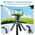 thumbnail image 4 of Phone Tripod & Selfie Stick for iPhone and Android, 71" Extendable Stand with Wireless Remote, 360° Rotation, Portable for Vlogging and Travel, 4 of 11