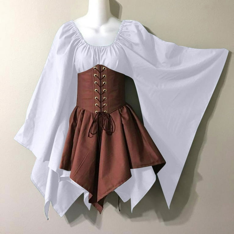 Medieval Renaissance Corset Dress For Women, Victorian Gothic