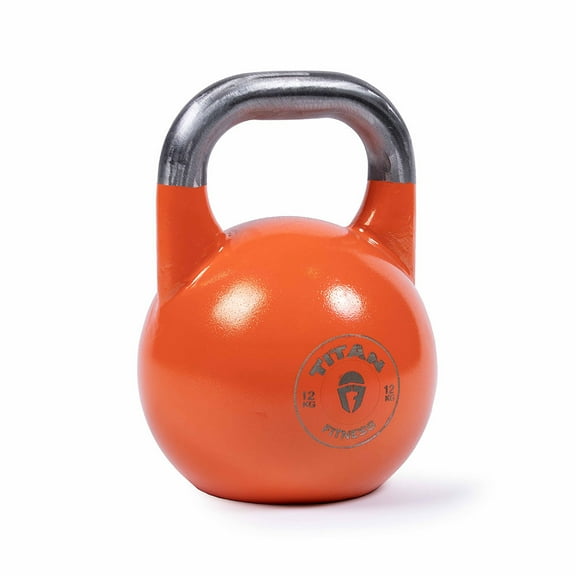 Titan Fitness 12 KG Competition Kettlebell, Color-Coded Orange, 35mm Handle