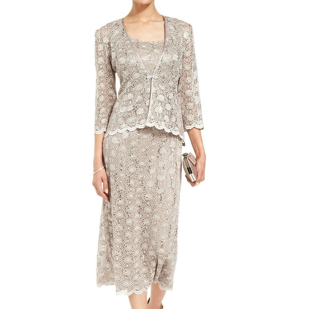R&M Richards - Womens Shift Dress 2PC Sequined Floral Lace 18 - Walmart ...