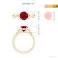 thumbnail image 5 of ANGARA Natural Nature Inspired 1.4 ct Ruby Crossover Engagement Ring with Leaf Motifs in 14K Yellow Gold for Women (Size-7mm) | July Birthstone, Anniversary Jewelry Gift for Women | Natural Ruby Ring, 5 of 9