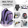 thumbnail image 5 of Aplkyhs Purple Galaxy Axolotl 4 Piece Kids Backpack Set with Lunch Bag Pencil Case and Bottle Holder School Backpack for Elementary Middle School Students, 5 of 7