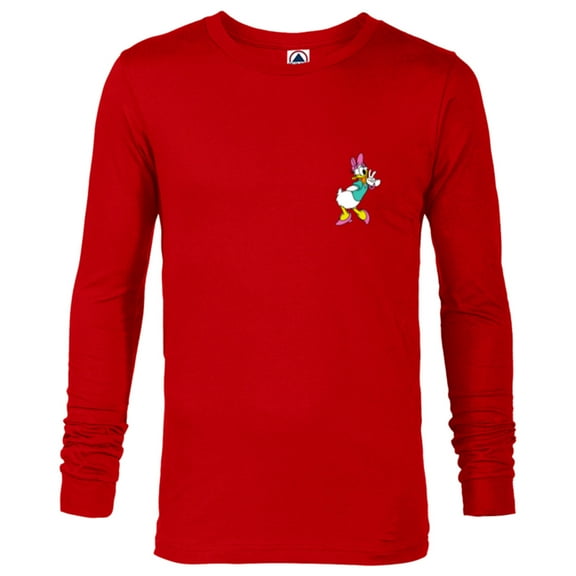 Disney Mickey & Friends Daisy Duck Small Pose - Long Sleeve T-Shirt for Men - Customized-New Red