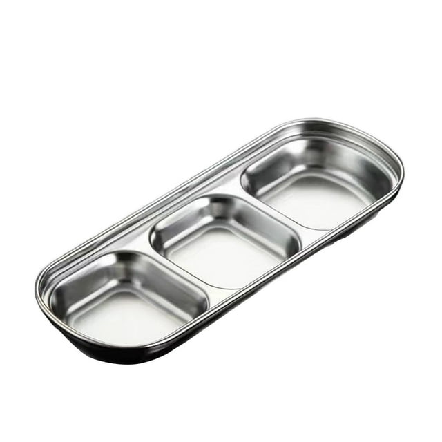 Lksixu Multiple Options To Match As You Please Divided Snack Barbecue Dipping Dishes Stainless Steel Stainless Steel Soy Dipping Bowls Stackable Kitchen Gadgets
